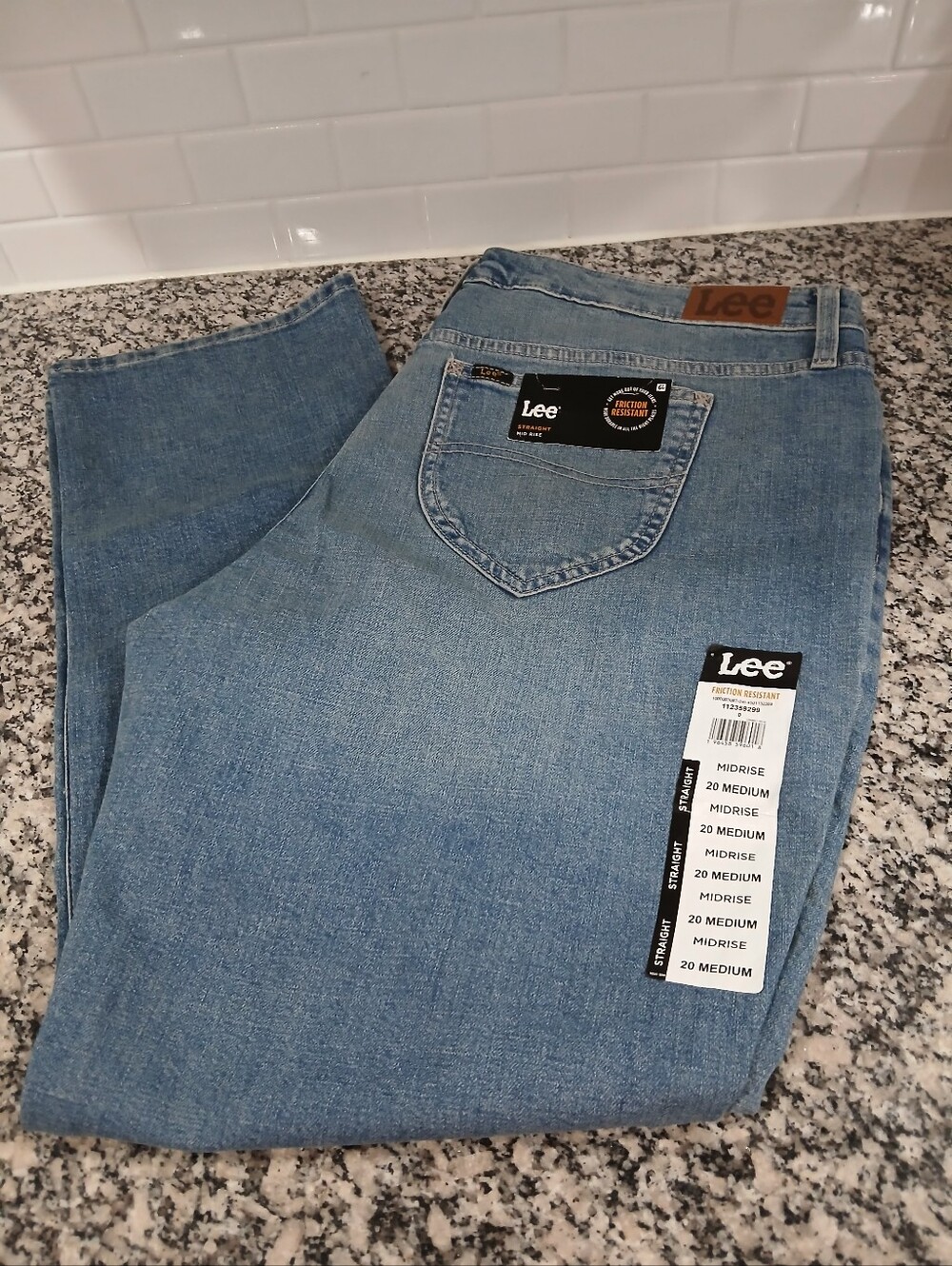 Lee Straight Womens Jeans in Light Blue Denim